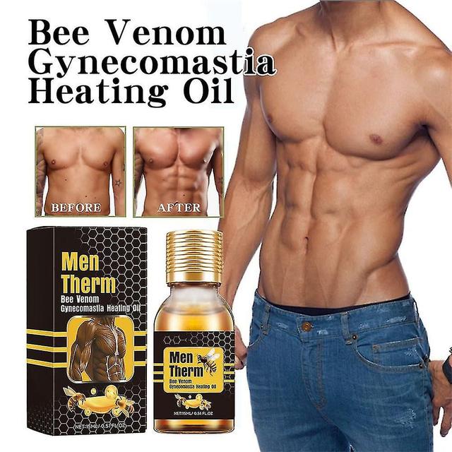 Huile chauffante MenTherm Bee Venom Gynécomastie, Men Therm Bee Venom Oil, Mentherm Bee Venom Gel, peut aider à renforcer les muscles de la poitrin... on Productcaster.