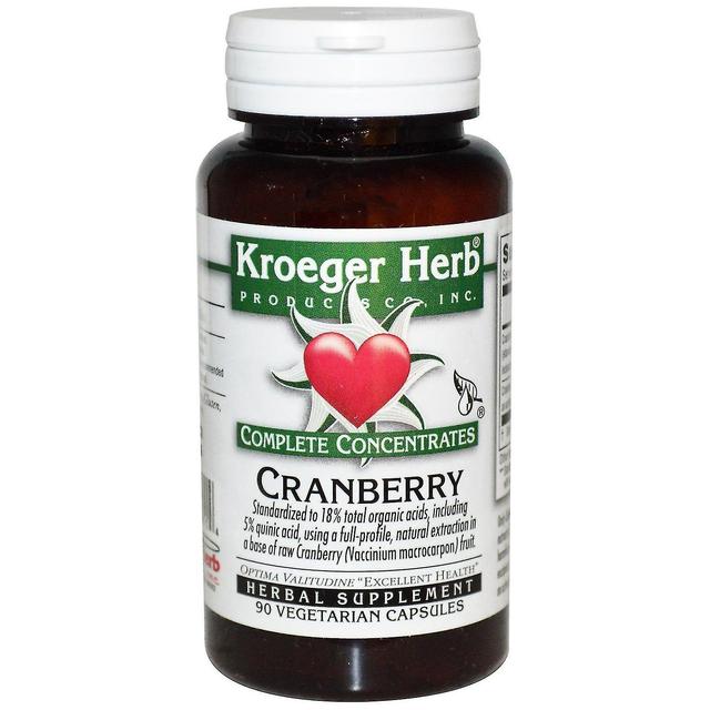 Kroeger Herb Co, Complete Concentrates, Cranberry, 90 Vegetarian Capsules on Productcaster.