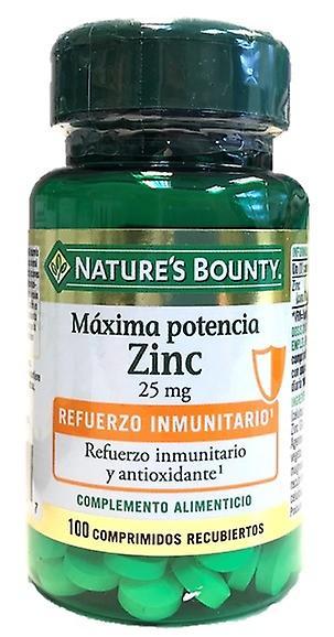 Natures Bounty Naturens Bounty Zink Maksimal styrke 25 mg 100 Overtrukne tabletter on Productcaster.