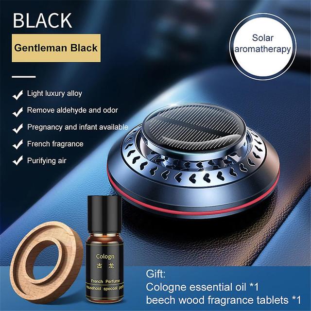 Solar Rotating Decoration Gentle Car Aromatherapy Universal Solar Turb black 1pcs on Productcaster.