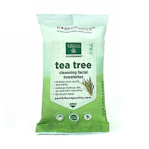 Earth Therapeutics Facial Wipes Tea Tree Travel, 15 Count (Pack of 1) on Productcaster.