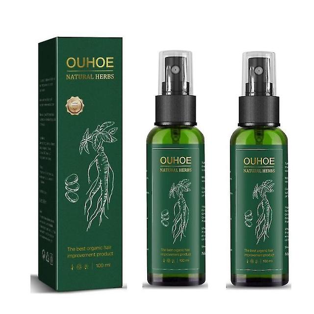 2pcs 100ml Hair Care Lotion Unisex Ginseng Hair Regrowth Tonic Natural For Men Women on Productcaster.