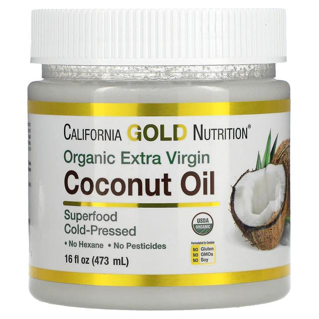 California Gold Nutrition, SUPERFOODS - Cold Pressed Organic Virgin Coconut Oil, 16 fl oz (473 ml) on Productcaster.