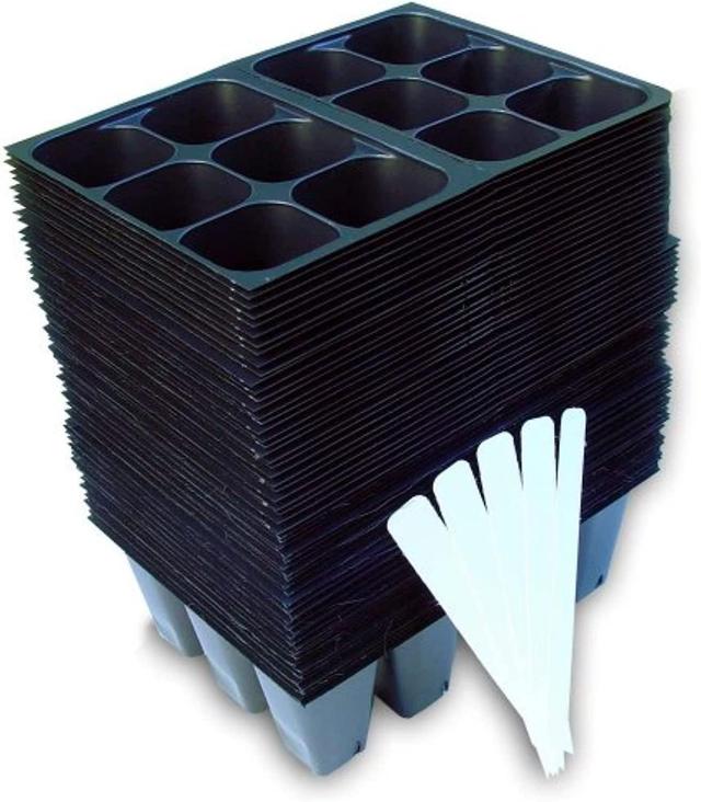 Hgbd-seedling Starter Trays, 720 Cells: (120 Trays; 6-cells Per Tray), Plus 5 Plant Labels on Productcaster.