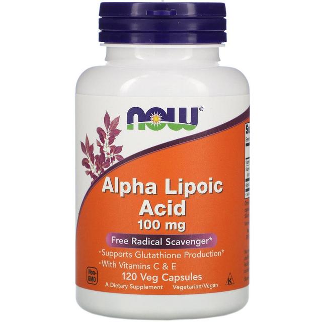 NOW Foods Nu Fødevarer, Alpha Lipoic Acid, 100 mg, 120 Veg Kapsler on Productcaster.