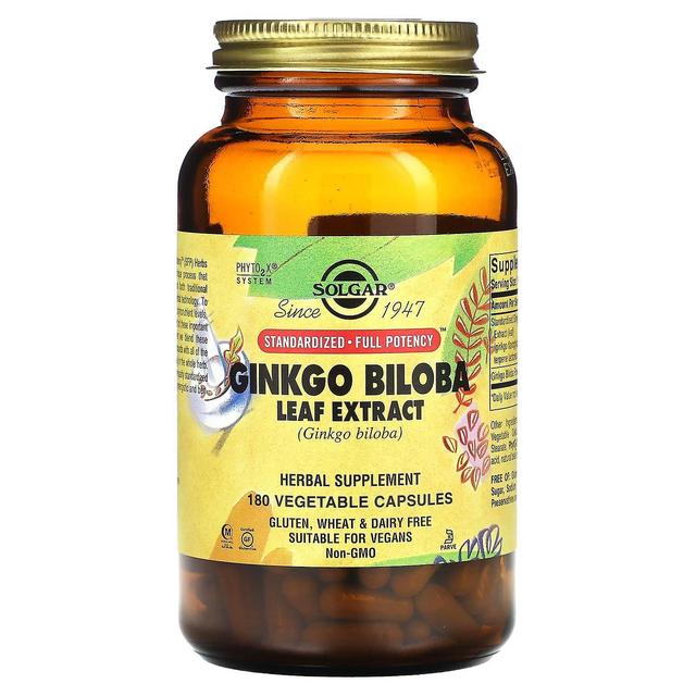 Solgar, Ginkgo Biloba Leaf Extract, 180 Vegetable Capsules on Productcaster.