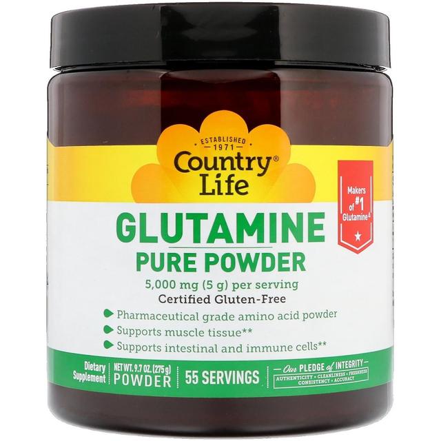 Country Life, Glutamine Pure Powder, 5,000 mg, 9.7 oz (275 g) on Productcaster.