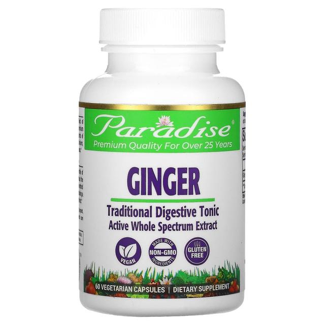 Paradise Herbs, Ginger, 60 Vegetarian Capsules on Productcaster.