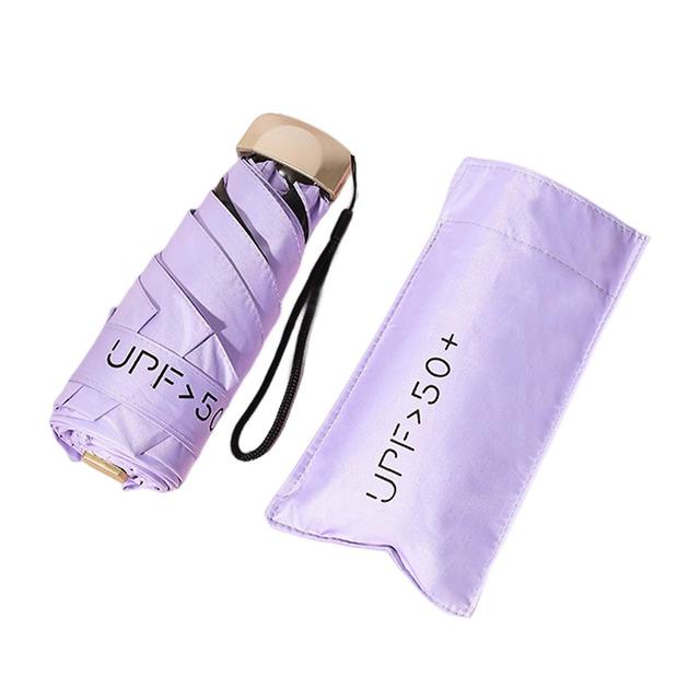 Five Fold Pocket Umbrellas Portable Sun Protection Umbrellas For Outdoor Purple on Productcaster.