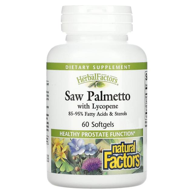 Natural Factors, HerbalFactors, Saw Palmetto with Lycopene, 60 Softgels on Productcaster.