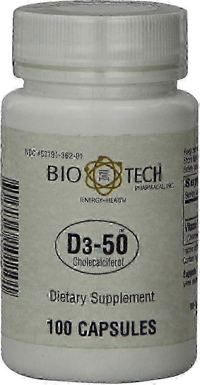 Bio tech pharmacal inc, d3-50, cholecalciferol, kapsler, 100 ea on Productcaster.