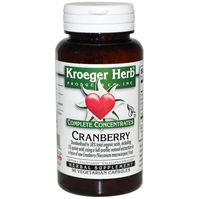 Kroeger Herb Co Kröger Kraut Co, Komplette Konzentrate, Cranberry, 90 vegetarische Kapseln on Productcaster.