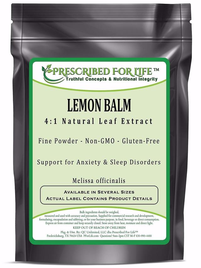 Prescribed For Life Lemon Balm - 4:1 Natural Leaf Extract Powder (Melissa officinalis) 12 oz (340 g) on Productcaster.