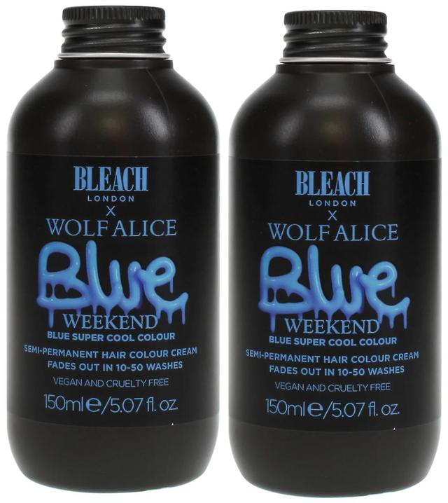 2 x 150ml Bleach London Semi Permanente Super Cool Cor de Cabelo Fim de semana azul on Productcaster.