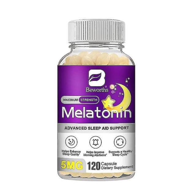 Melatonin 5mg Vitamin B6 Anti Stress Tools Sleeping Pills Melatonin To Sleep Stay Asleep Longer For 120 capsules on Productcaster.