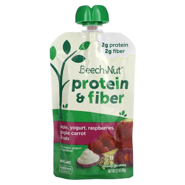 Beech-Nut, Fruit, Veggie, Yogurt & Grain Blend, Protein & Fiber, 12+ Months, Apple, Yogurt, Raspberr on Productcaster.