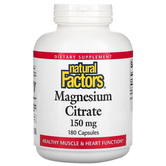 Natural Factors, Magnesium Citrate, 150 mg, 180 Capsules on Productcaster.