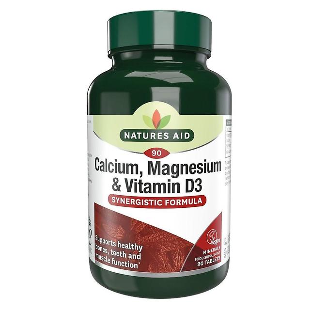 Natures Aid Calcium, Magnesium & D3, 90 Tablets. Suitable for Vegans on Productcaster.