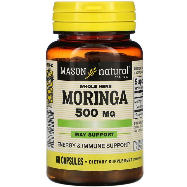 Mason Natural Mason Naturale, Whole Herb Moringa, 500 mg, 60 Capsule on Productcaster.