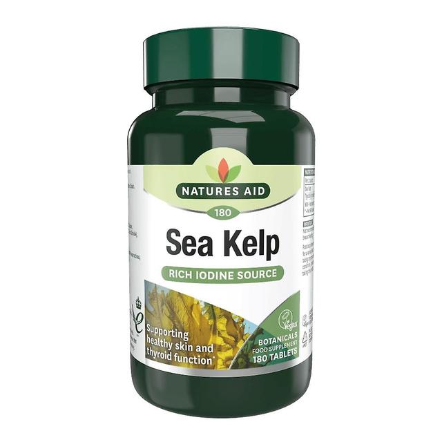 Natures Aid Sea Kelp 560mg (providing 450ug lodine), 180 Tablets. Suitable for Vegans on Productcaster.