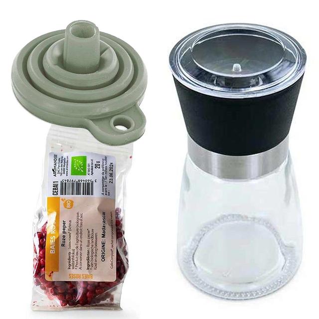 Aromandise Spice mill, funnel and organic pink berries from Madagascar on Productcaster.