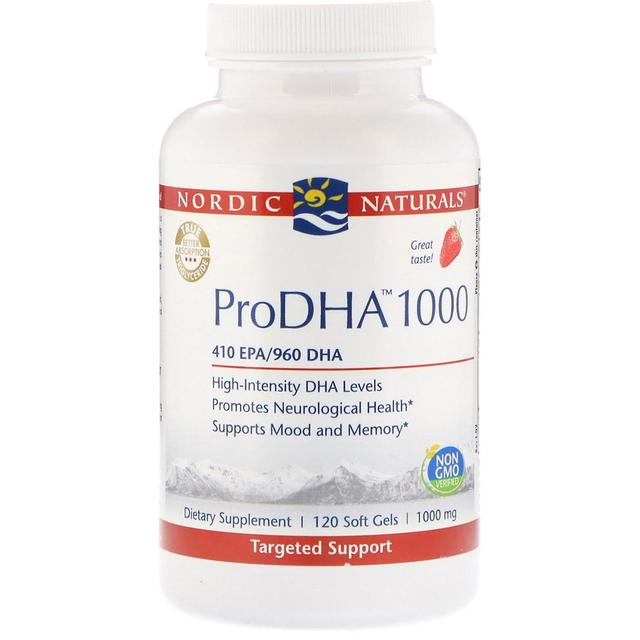 Nordic Naturals, ProDHA 1000, Jordbær , 1.000 mg, 120 Bløde geler on Productcaster.