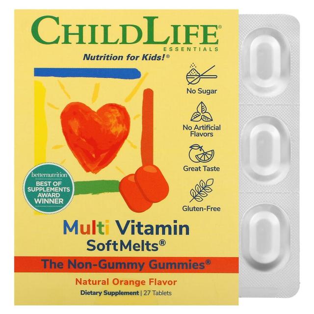 ChildLife, Multi Vitamin SoftMelts, Naranja Natural, 27 comprimidos on Productcaster.