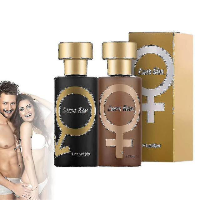 Hotime Golden Lure Pheromone Perfume, Pheromone Perfume Attract Men, Lure Her Perfume, Romantic Pheromone Glitter Perfume Gold and black on Productcaster.