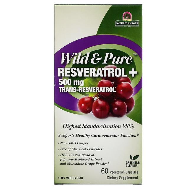 Genceutic Naturals Naturali Genceutici, Resveratrolo Selvatico & Puro, 500 mg, 60 Capsule Vegetariane on Productcaster.