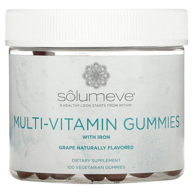 Solumeve, Multi-Vitamin Gummies, Gelatinfri, Druvsmak, 100 Vegetariska Gummies on Productcaster.