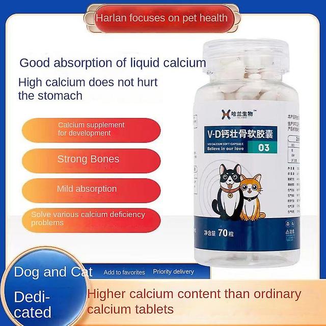 Visgaler Pet Liquid Calcium 70 Capsules Calcium Tablets For Cats And Dogs High Calcium Fattening Bone Strengthening Calcium Liquid Nutrit on Productcaster.