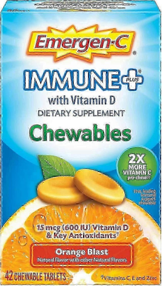 Emergen-c immune+ with vitamin d chewables, orange blast, 42 ea on Productcaster.