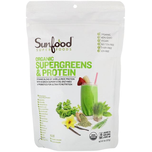 Sunfood Solmat, Ekologiska Supergreens & Protein, 227 g on Productcaster.