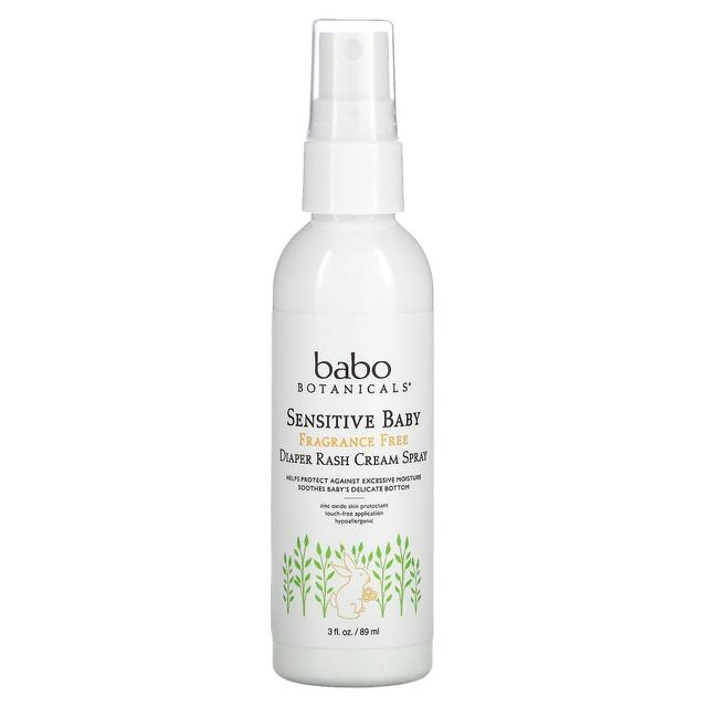 Babo Botanicals, Sensitive Baby, Diaper Rash Cream Spray, Fragrance Free, 3 fl oz (89 ml) on Productcaster.