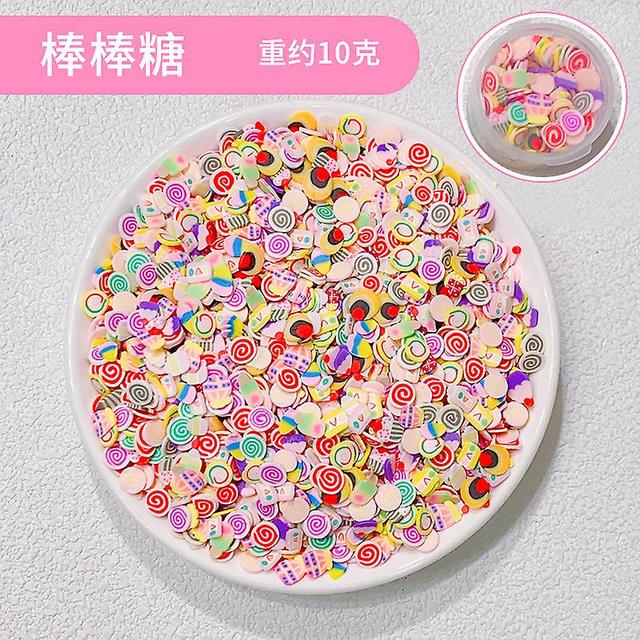 50pcs Lollipop# Cream Gel Diy Canned Sugar Granules Love Flower Soft Ceramic Slice Nail Enhancement Patch Handmade Material Bag on Productcaster.