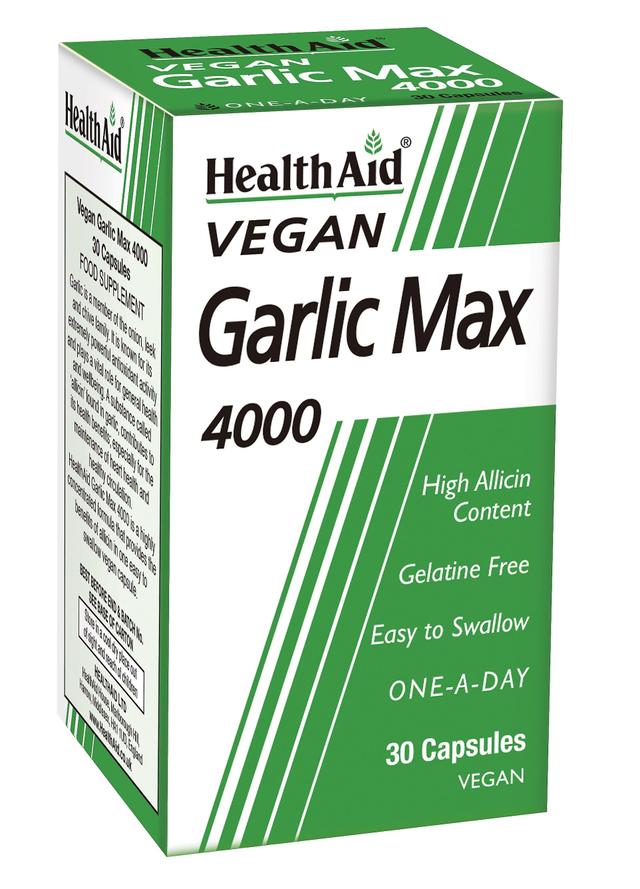 Health aid vegan garlic max 4000 30's (formerly maxi garlic 4000) on Productcaster.