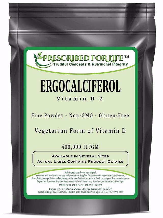 Prescribed For Life Ergocalciferol D-vitamiini-2 jauhe-kasvis ruoka muoto D-vitamiini 4 oz (113 g) on Productcaster.