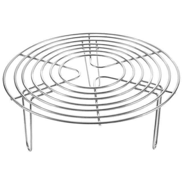 Stainless Steel Steamer Rack Multi-purpose Round Cooling Rack For Steaming As Shown 20X20X7CM on Productcaster.