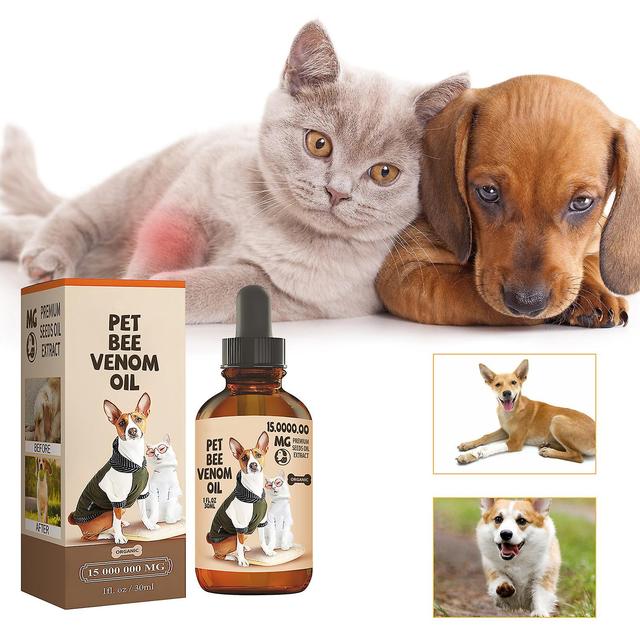 Lisade Haustier-Bienengiftöl, Bienengift-Gelenk- und Knochentherapie für Hunde Katzen, Haustierbienengift-Gelenk- und Epilepsie-Behandlungsöl, Lind... on Productcaster.