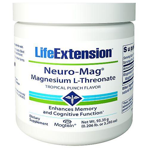 Life Extension Neuro-Mag Magnesium L-Threonate, Tropical Punch Flavor 93.35 Grams (Pack of 4) on Productcaster.