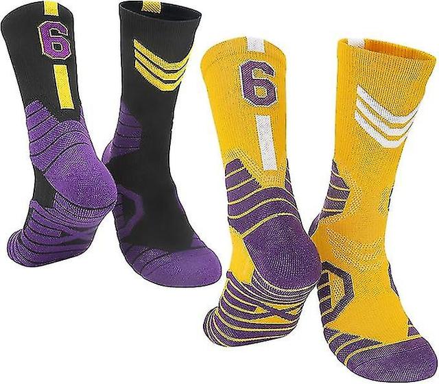 Lot de 2 pairesSection enfants de chaussettes de basket-ball pour homme et garon, numro chanceux de l'quipe de basket-ball, chaussettes de sport t on Productcaster.