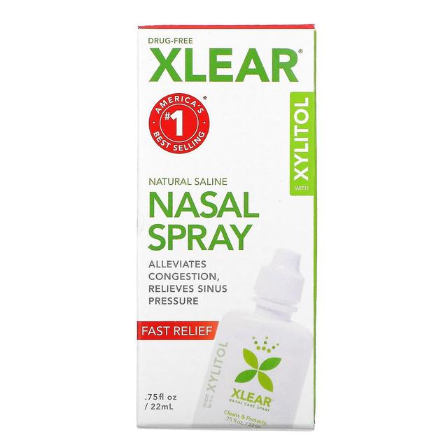 Xlear, naturlig saltlösning nässpray med Xylitol, Snabb lättnad, 0.75 fl oz (22 ml) on Productcaster.