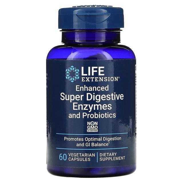 Life Extension Extensão da vida, Enzimas Super Digestivas Aprimoradas e Probióticos, 60 Cápsulas Vegetarianas on Productcaster.