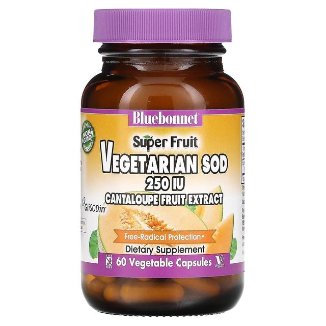 Bluebonnet Nutrition, Super Fruta, SOD Vegetariano, Extrato de Fruta de Meltão, 250 UI, 60 Ca Vegetal on Productcaster.