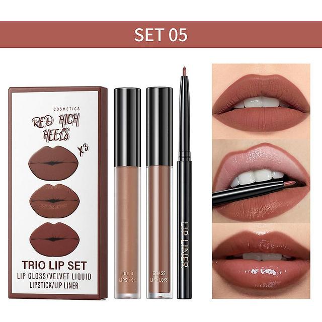 Lip Glaze Lip Liner Set Non-stick Cup No Fading Lip Gloss Nourishing Moisturizing Lip Makeup 5 on Productcaster.