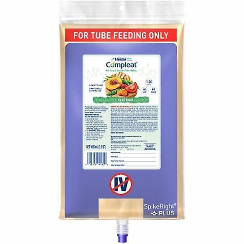 Nestle Healthcare Nutrition Tube Feeding Formula Compleat Spike Right Plus 1000 mL Bag Ready to Hang Unflavored Adult, Count of 1 (Pack of 6) on Productcaster.