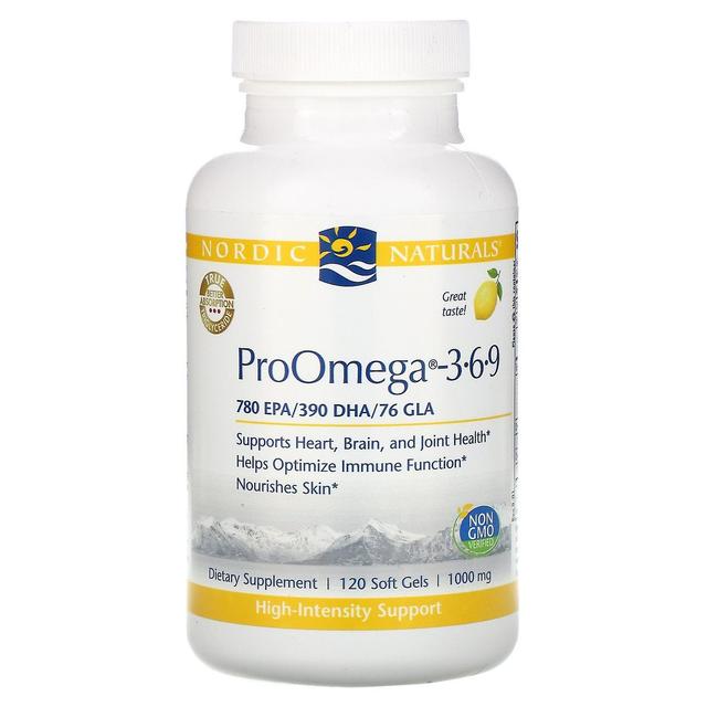 Nordic Naturals, ProOmega - 3-6-9, Lemon , 1,000 mg, 120 Soft Gels on Productcaster.