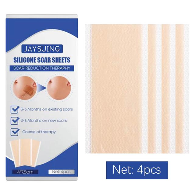 4pcs Self-adhesive Silicone Gel Scar Stickers Effective On Old And New Scars Recover Safe For Pregnant And Breastfeeding Default on Productcaster.