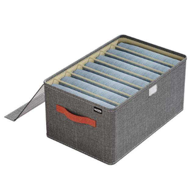 Clothes Pants Storage Box Large Capacity Underwear Storage Case With Lid Seven Grid on Productcaster.