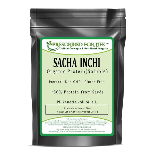 Prescribed For Life Sacha Inchi-orgaaninen liukeneva proteiini jauhe-58% siemen proteiinia (Plukenetia Volubilis L.) 2 kg (4.4 lb) on Productcaster.